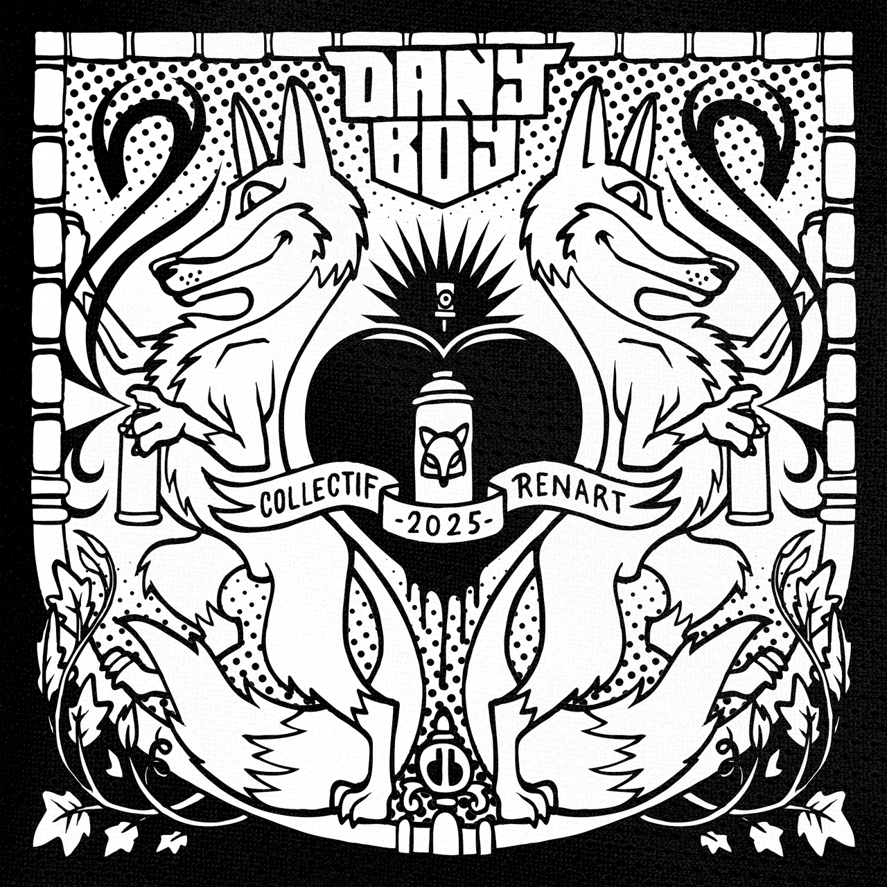 T-Shirt Double Renard - Danyboy - Noir – Image 2