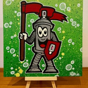 Le Pirsonnage porteur de drapeau - Pi 80 - 20x20cm